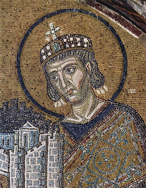 Emperor Constantine the Great, by Byzantine mosaicist, ca. 1000, circa 1000
