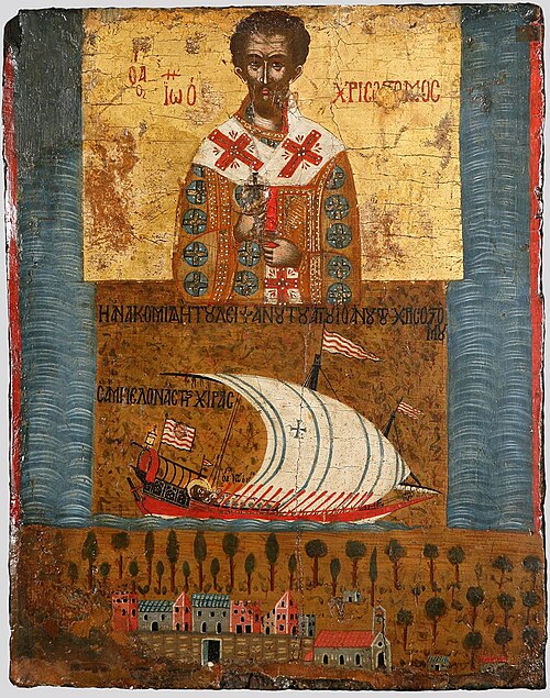 St. John Chrysostom (c. 349-407), by Anonymous icon painter, medieval