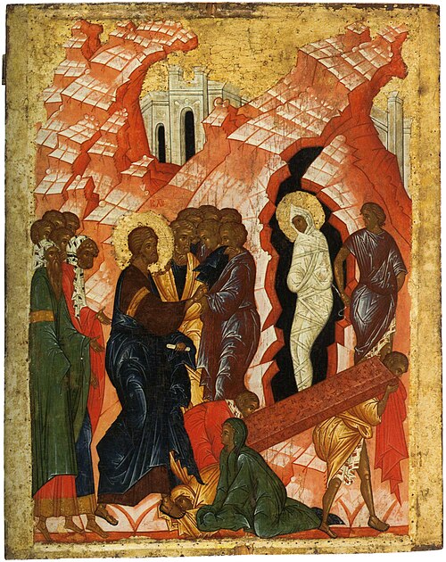 Sfântul și Dreptul Lazăr, cel a patra zi înviat din morți, de Anonymous Unknown author, 15th century