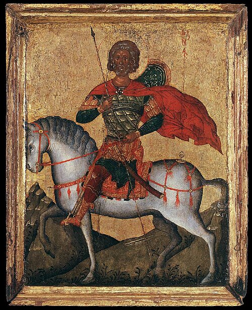 St. Menas the Great Martyr (d. c. 304), by Unknown Icon Painter, Cretan (active c. 1500 in Crete), circa 1500