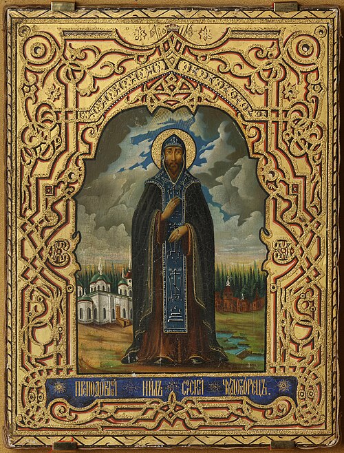 Sfântul Cuvios Nil Sorski, de Anonymous Russian icon painter (before 1917), Начало ХХ в., Россия