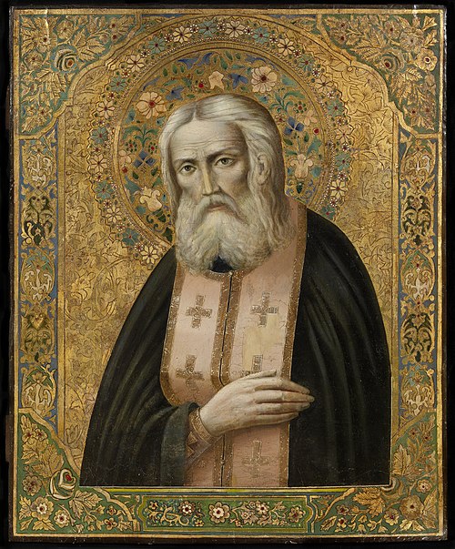 St. Seraphim of Sarov (1754-1833), by Anonymous Russian icon painter (before 1917), after 1903